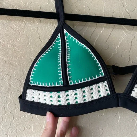 SWIM Triangl green Farrah crochet bikini top - Picture 4 of 6